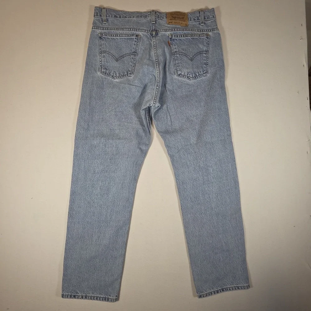 Vintage Levi's Jeans 505 38x30 Relaxed‎ Fit Straight Leg Light Wash Orange Tab